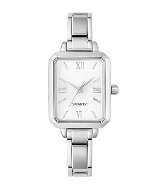 Reloj Italian rectángulo blanco perla