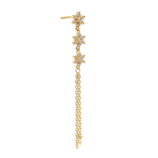 Arete de flor con Cadenas